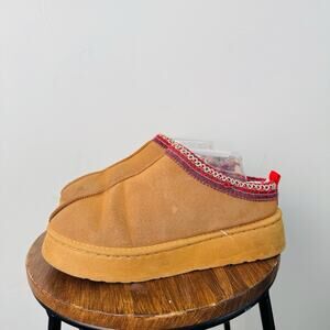 UGG Tasman Brown Leather Platform Slippers Women’s Size 10